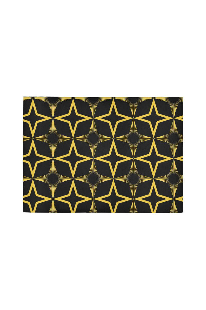 Gold Spatial Abstraction Area Rug7'x5' - Objet D'Art