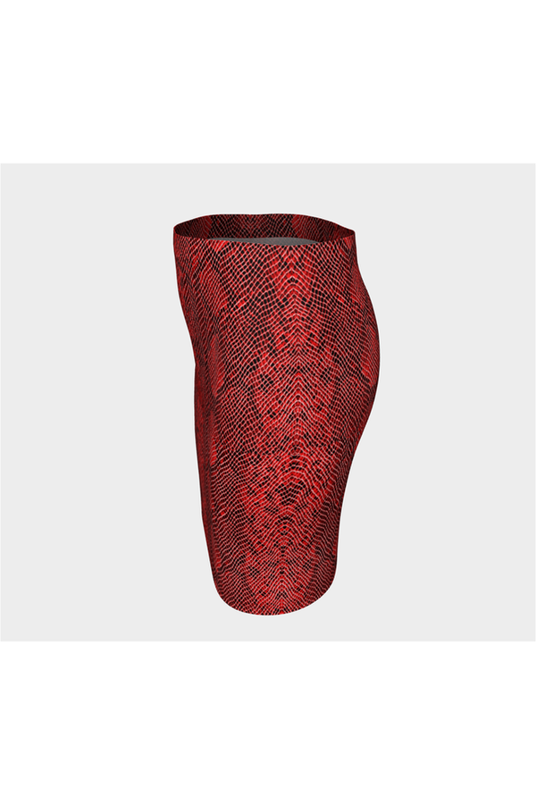 Ruby Snakeskin Fitted Skirt - Objet D'Art
