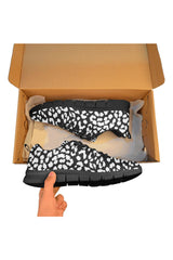 Black/White Leopard Print Men's Breathable Running Shoes - Objet D'Art Online Retail Store