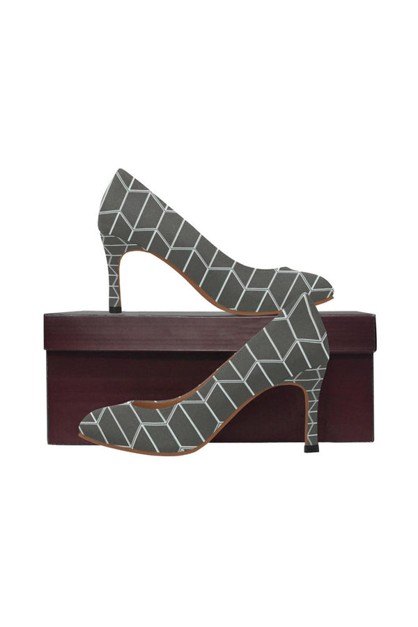Gray Camouflage Women's High Heels - Objet D'Art