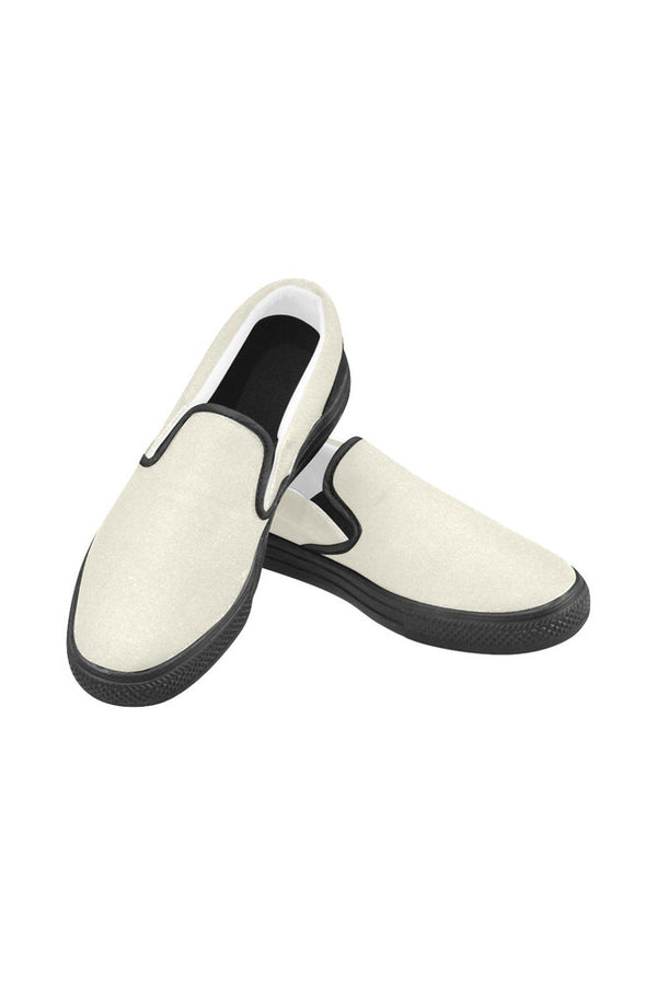 Eggshell Men's Slip-on Canvas Shoes (Model 019) - Objet D'Art