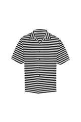 bw stripes hawaiian collar Hawaiian Shirt (Model T58) - Objet D'Art