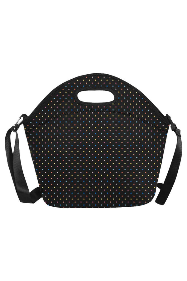 Colored Polka Dots Neoprene Lunch Bag/Large (Model 1669) - Objet D'Art