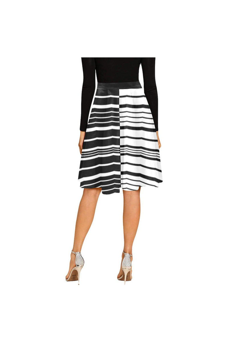 striped D15 FRONT-Recovered Melete Pleated Midi Skirt (Model D15) - Objet D'Art