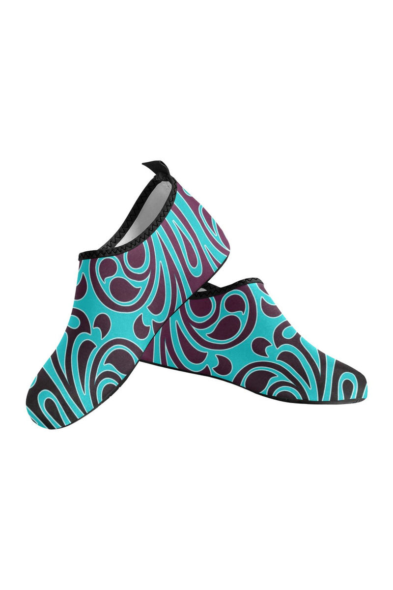 scroll wave 3 Women's Slip-On Water Shoes (Model 056) - Objet D'Art