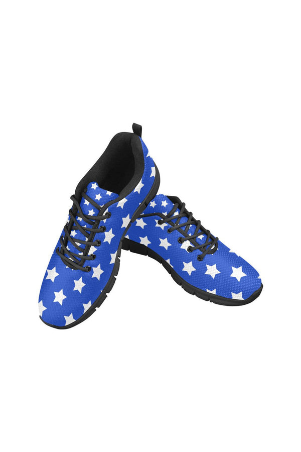 Stars On Blue Women's Breathable Running Shoes (Model 055) - Objet D'Art