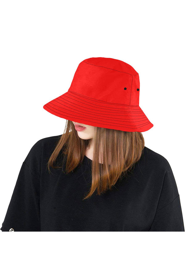 Red Solid All Over Print Bucket Hat - Objet D'Art