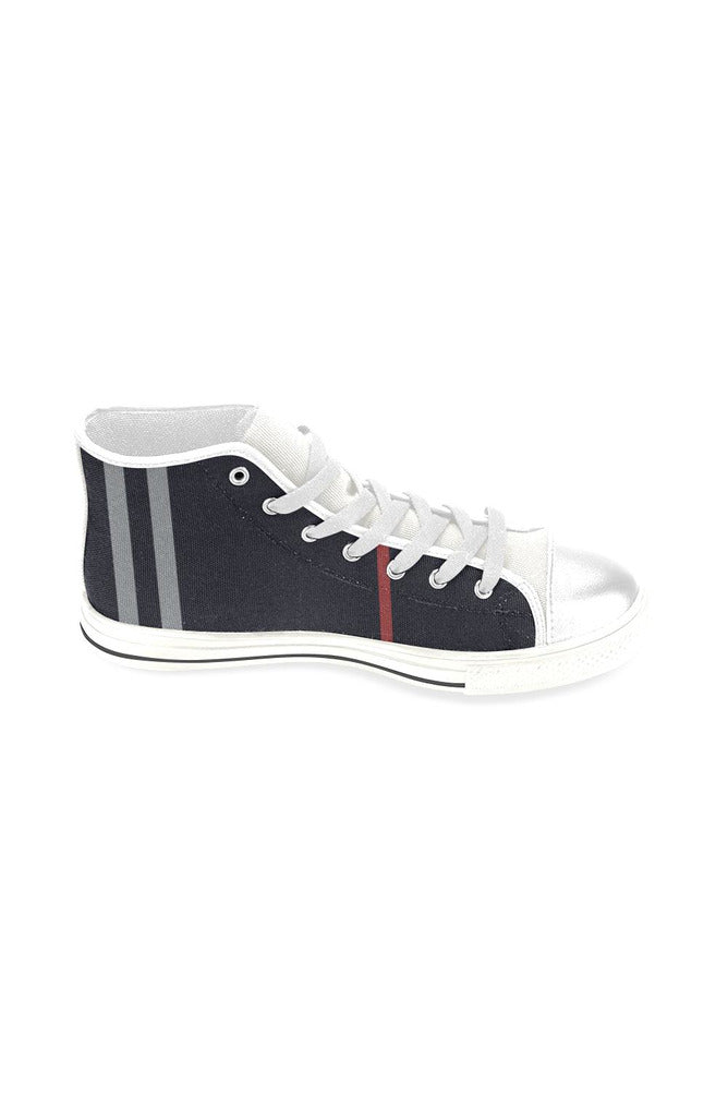 Bold Stripes Men’s Classic High Top Canvas Shoes (Model 017) - Objet D'Art