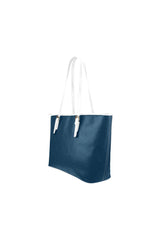 Marine Blue Leather Tote Bag/Small - Objet D'Art