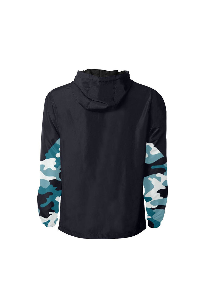 Blue Camouflage Quilted Windbreaker for Men (Model H35) - Objet D'Art
