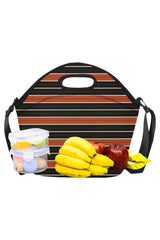 RUST STRIPES Neoprene Lunch Bag/Large (Model 1669) - Objet D'Art