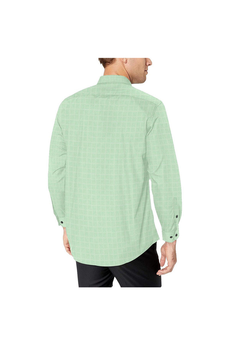 Lime Lattice Men's All Over Print Casual Dress Shirt - Objet D'Art