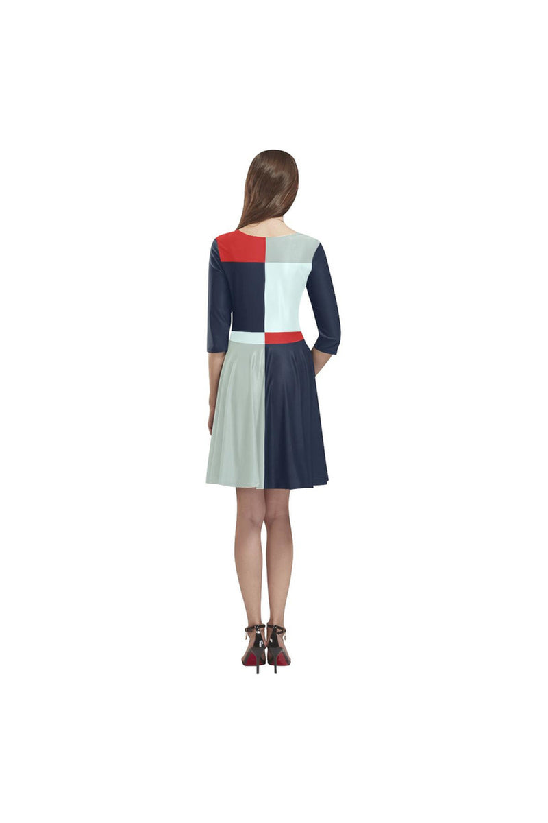 Mondrian Tethys Half-Sleeve Skater Dress - Objet D'Art