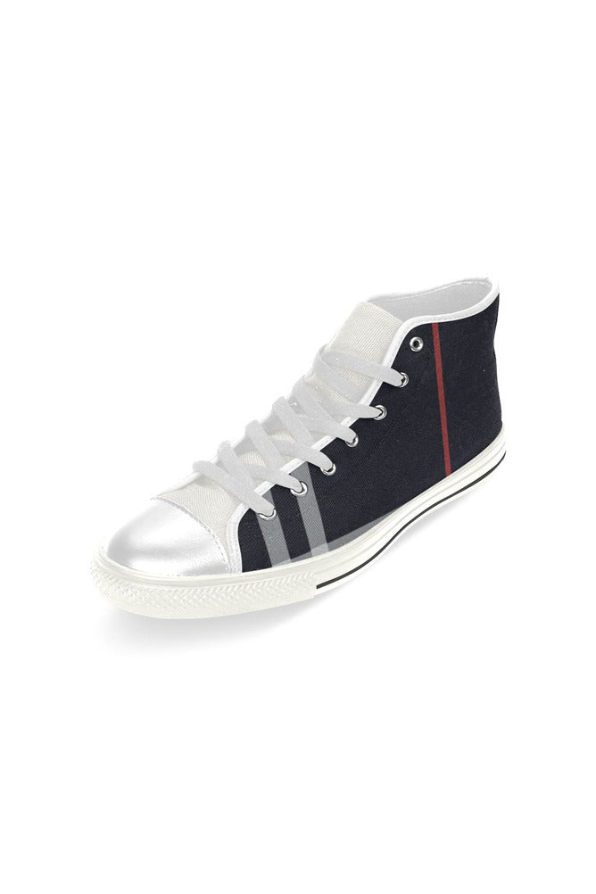 Bold Stripes Men’s Classic High Top Canvas Shoes (Model 017) - Objet D'Art