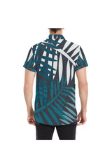 Camisa de manga corta con estampado completo para hombre Moonlit Palms - Objet D'Art Online Retail Store