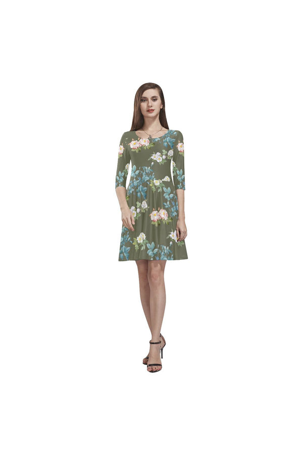 Floral Tethys Half-Sleeve Skater Dress - Objet D'Art