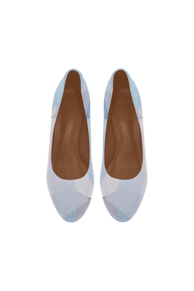 Crepe Pastel Blue Women's High Heels (Model 044) - Objet D'Art