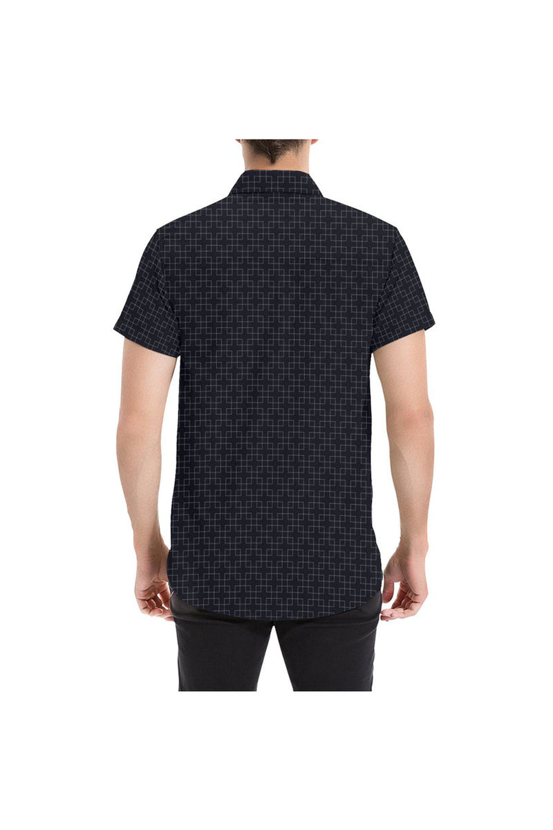 Overlapping Matrix Men's All Over Print Short Sleeve Shirt - Objet D'Art Online Retail Store