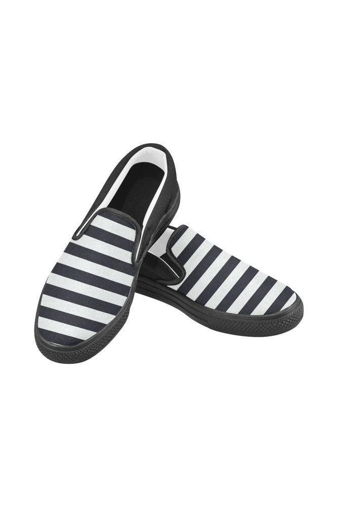 Bold Stripe Men's Unusual Slip-on Canvas Shoes (Model 019) - Objet D'Art Online Retail Store