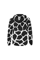 Giraffe Print Full Zip Hoodie for Women - Objet D'Art