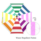 Colorful World Striped Semi-Automatic Foldable Umbrella - Objet D'Art