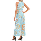 Halter Neck Buckle Belted Jumpsuit - Objet D'Art