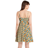 Spaghetti Strap Sleeveless Falred Hem Short Dress - Objet D'Art