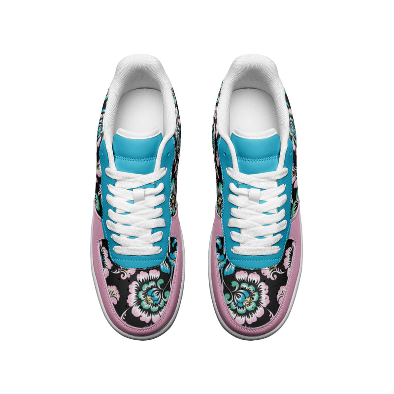 Floral Bouquet Unisex Low Top Leather Sneakers - Objet D'Art