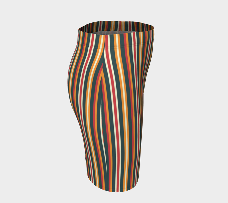 Autumn Stripes Fitted Skirt - Objet D'Art