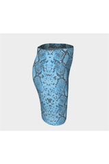 Blue Snakeskin Fitted Skirt - Objet D'Art Online Retail Store