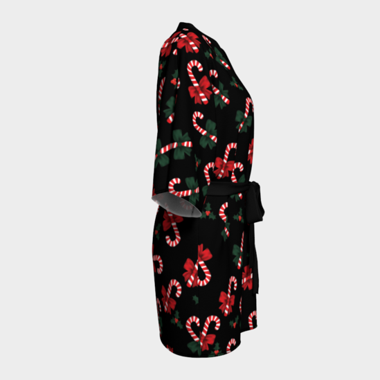 Candy Cane Cozy Kimono Robe - Objet D'Art