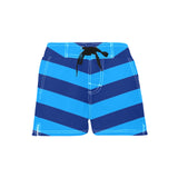 chevron blue striped print Women's Casual Board Shorts (Model L54) - Objet D'Art