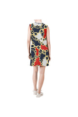 chained maiden D51 BACK Sleeveless Round Neck Shift Dress (Model D51) - Objet D'Art