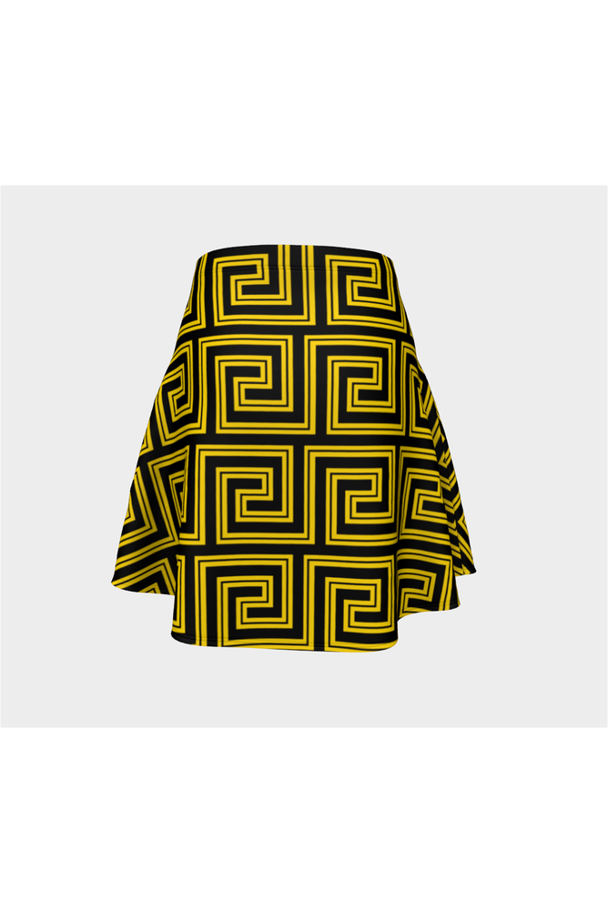 Gold Greek Key Flare Skirt - Objet D'Art Online Retail Store