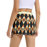 Harlequin Skulls Women's Belted Short - Objet D'Art