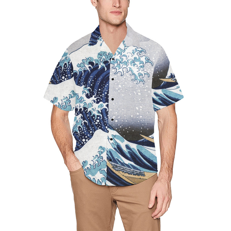 THE GREAT WAVE OFF KANAGAWA Hawaiian Shirt with Chest Pocket - Objet D'Art