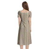Puff Sleeve Split Thigh Midi Dress - Objet D'Art