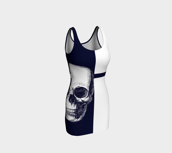 Skull Face Two-Tone Bodycon Dress - Objet D'Art