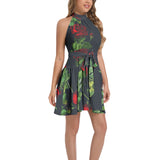 Ruffle Hem Belted Halter Dress - Objet D'Art