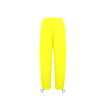 Bright Yellow Athletic Crop Top Women's Quick Dry Cargo Sweatpants (Model L65) - Objet D'Art