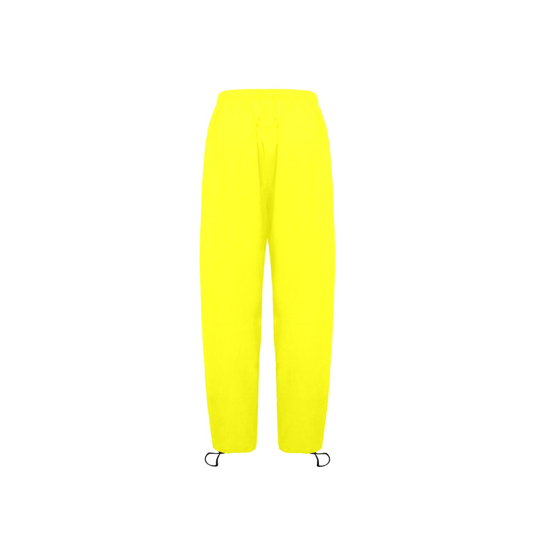Bright Yellow Athletic Crop Top Women's Quick Dry Cargo Sweatpants (Model L65) - Objet D'Art