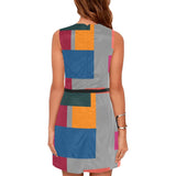 flor color prnt yoga_leggings_template-Recovered-Recovered copy Eos Women's Sleeveless Dress (Model D01) - Objet D'Art