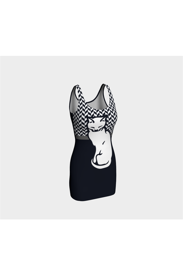 Sitting Cat Bodycon Dress - Objet D'Art