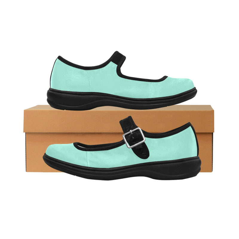 Mint Green Mila Satin Women's Mary Jane Shoes (Model 4808) US9 Mint Green Mila Satin Women's Mary Jane Shoes (Model 4808) US9