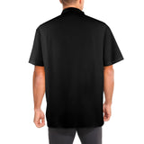 black 2 9k Men's Stand-Up Collar Short Sleeve Shirt - Objet D'Art