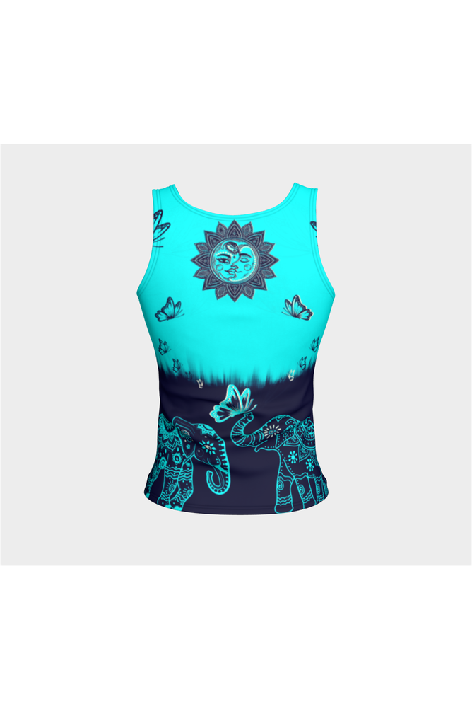 Elephants and Butterflies Fitted Tank Top - Objet D'Art Online Retail Store