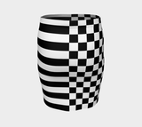 Checkered Striped Fitted Skirt - Objet D'Art