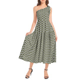 Ruffle Hem One Shoulder Midi Dress - Objet D'Art