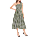 Ruffle Hem One Shoulder Midi Dress - Objet D'Art