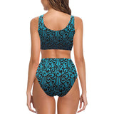 scroll ombre print 2 Chest Bowknot Bikini Swimsuit (Model S33) - Objet D'Art